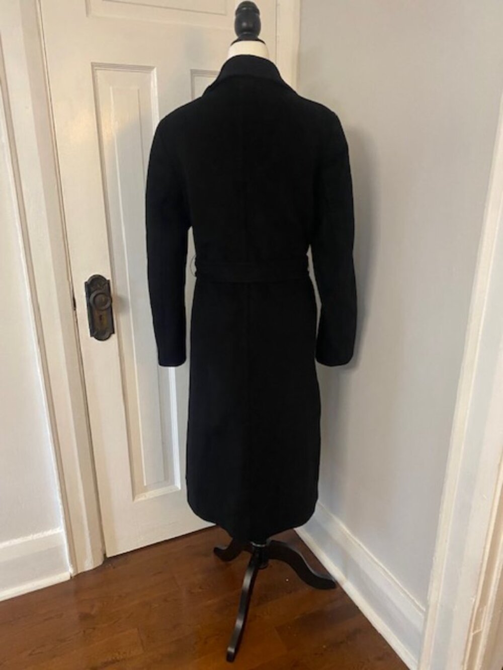 Babaton Montage Coat Black Small Camel Hair & Virgin Wool Wrap Belted - Picture 4 of 16